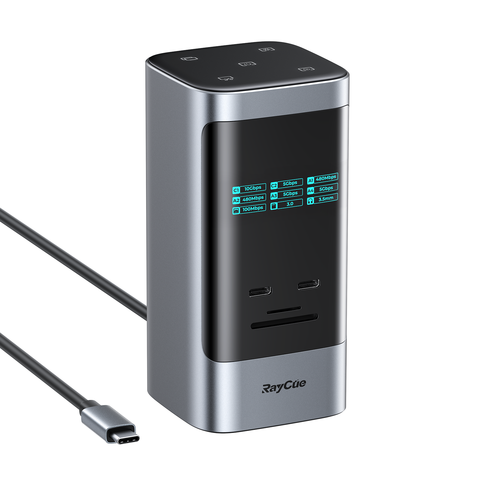 RayCue Unify15 Dock-15-in-1 Docking Station for Mac/Windows,8K Display,10Gbps,100W PD,Triple-Display Support RayCue