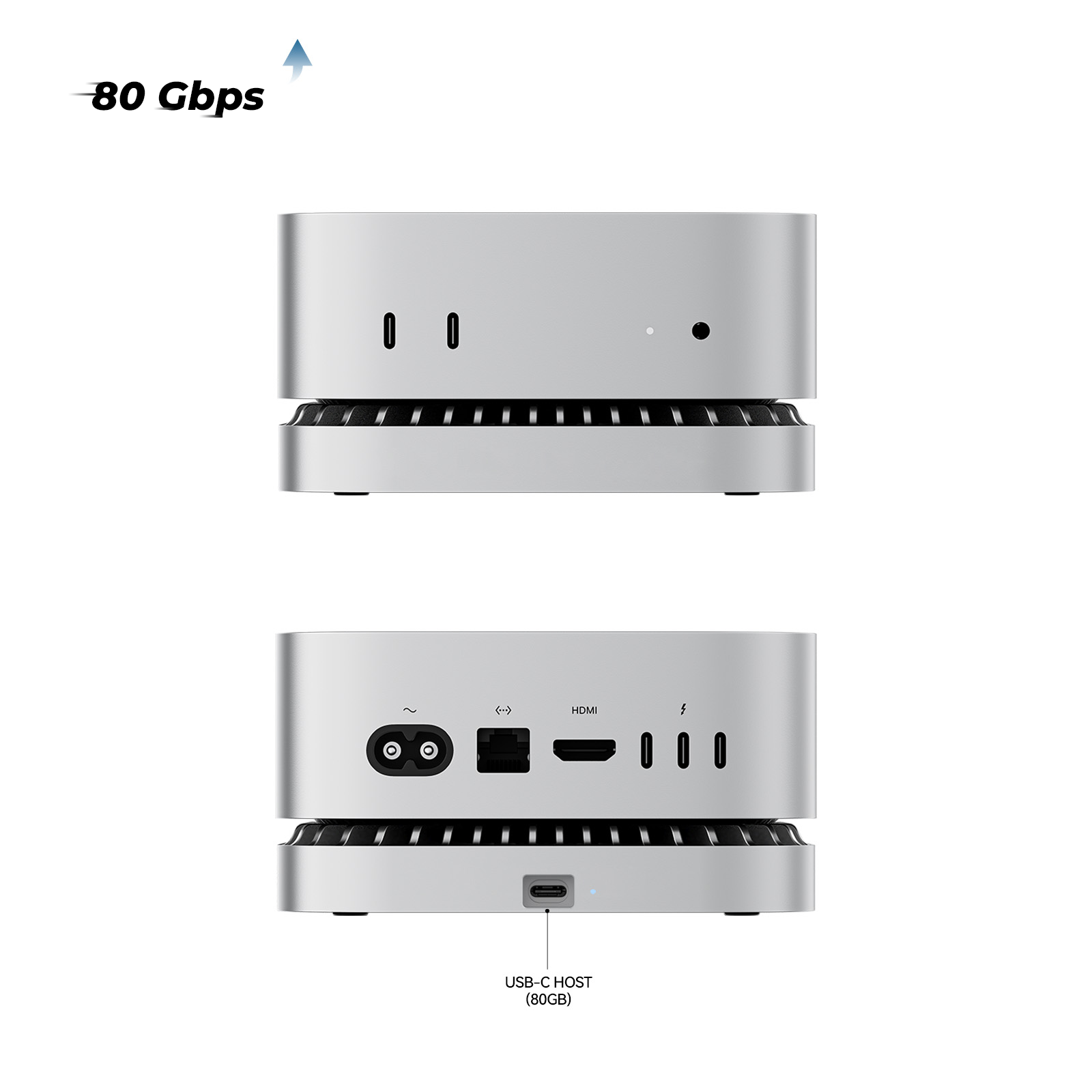 RayCue New M4/2024 Mac Mini Hub & Stand with NVMe/ M.2 SATA SSD Enclosure