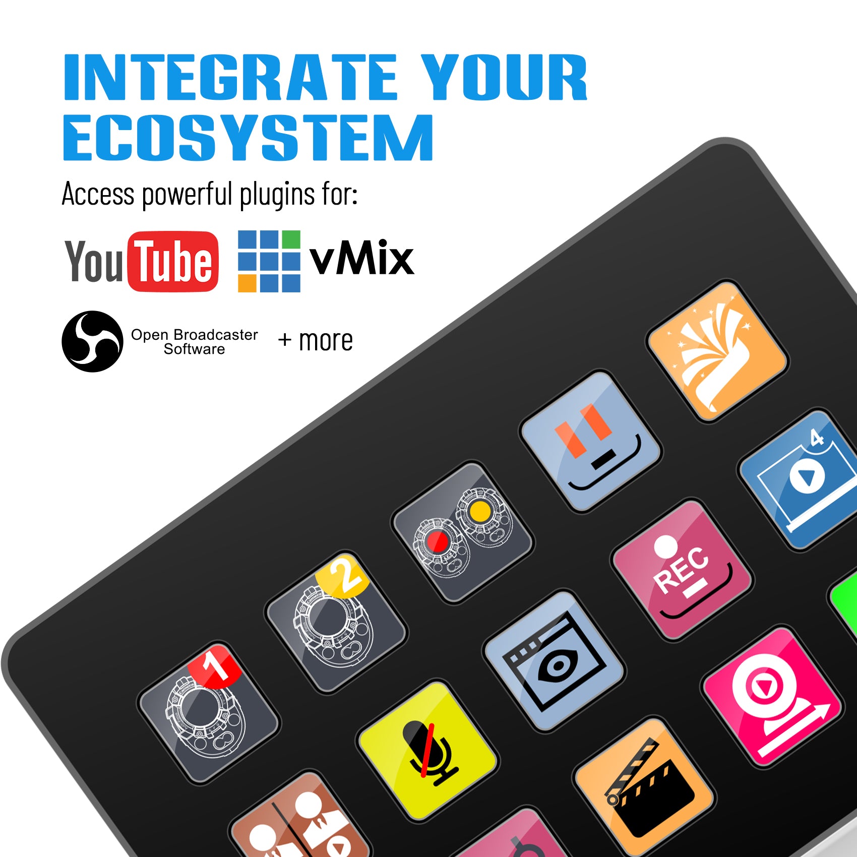 Stream Deck - Live Production Controller With 15 Customizable LCD Keys And Adjustable Stand, Trigger Actions In OBS Studio, Streamlabs, Twitch, Youtube And More, PC/Mac