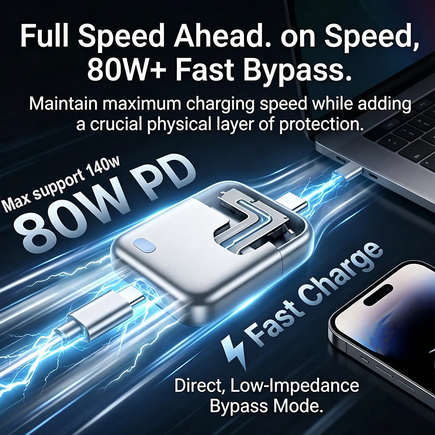 140W Smart Charger Protector Auto Cut Off When Fully Charged Overcharge Protection for Phones, Laptops & Tablets