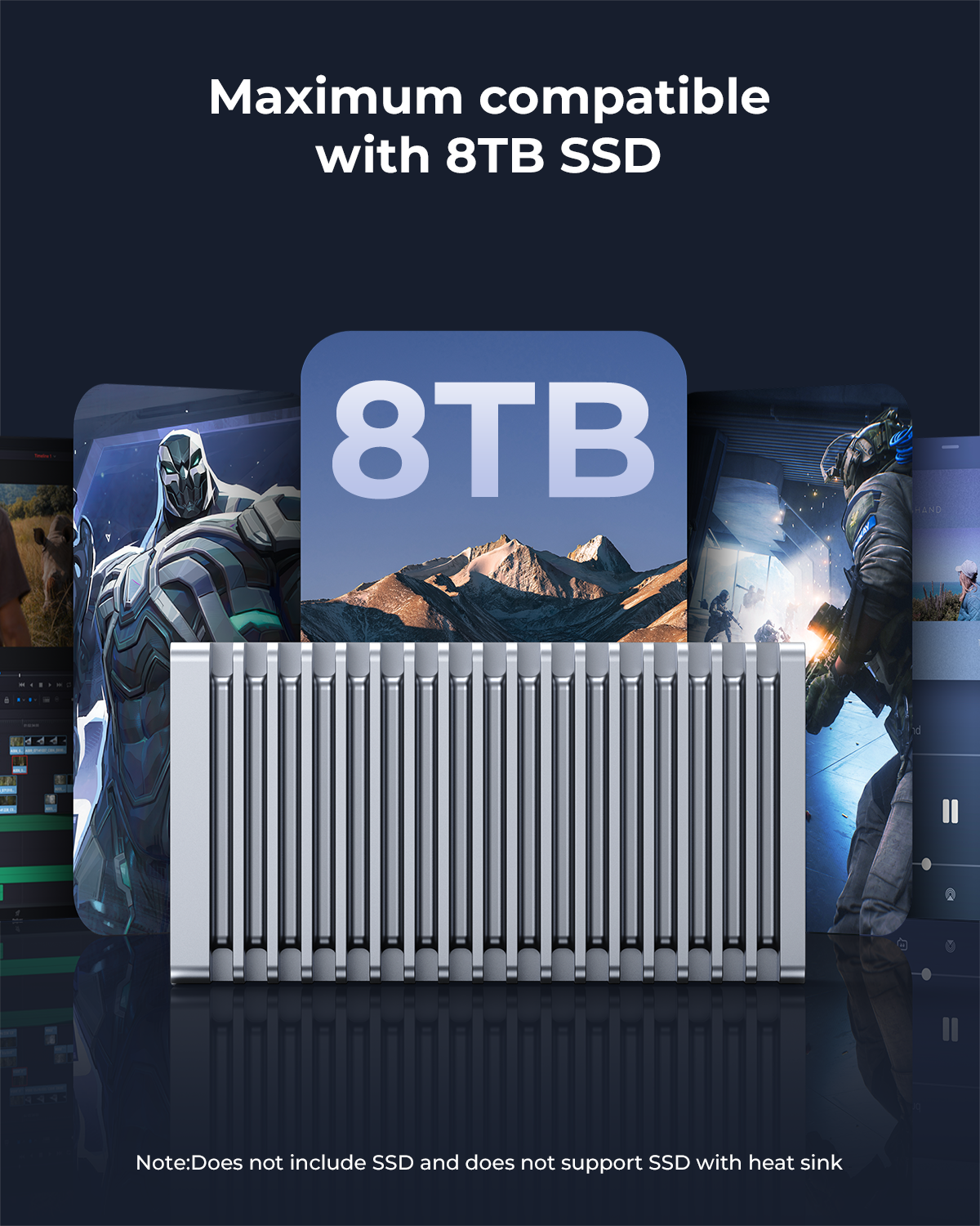 40Gbps USB-C NVMe SSD Enclosure Up to 8TB RayCue