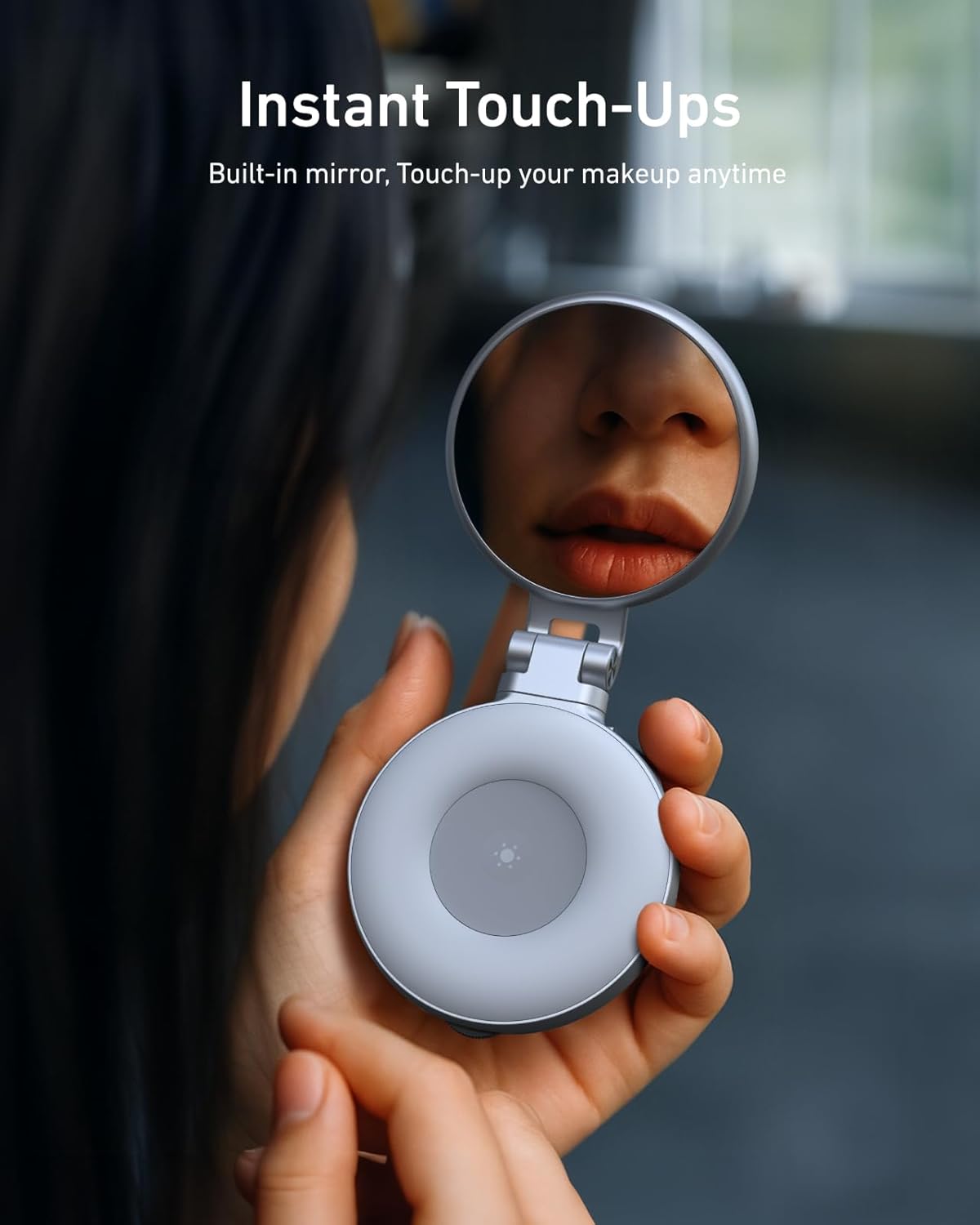 Magnetic Selfie Light,Phone Light Compatible with iPhone Magsafe,CRI97 360° LED Selfie Ring Fill Light with Mirror for Selfies