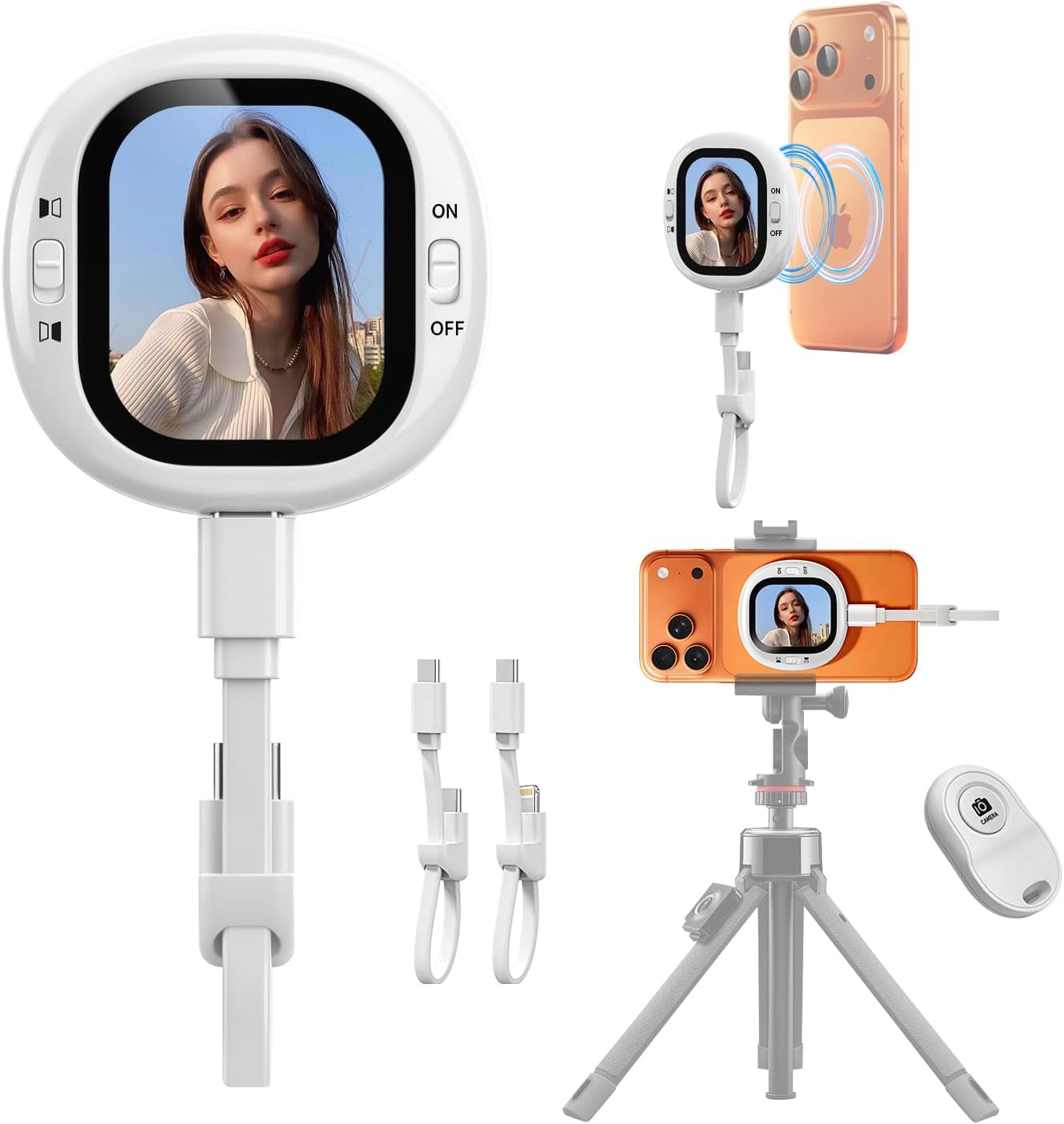 Vlogmate Mini Selfie Monitor Screen for iPhone-Back Camera Monitor for Rear Camera Selfies