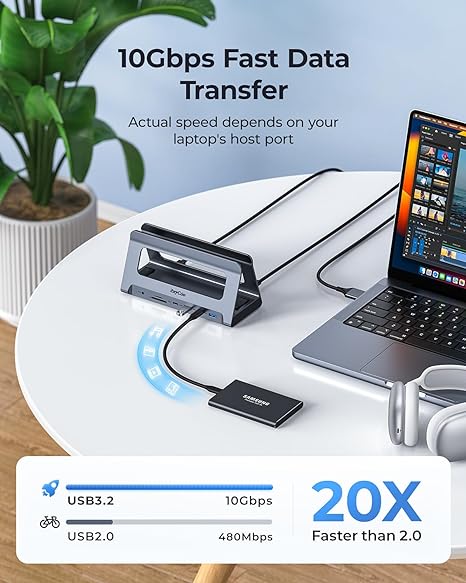 RayCue USB C Docking Station Dual Monitor for MacBook Pro/Air RayCue
