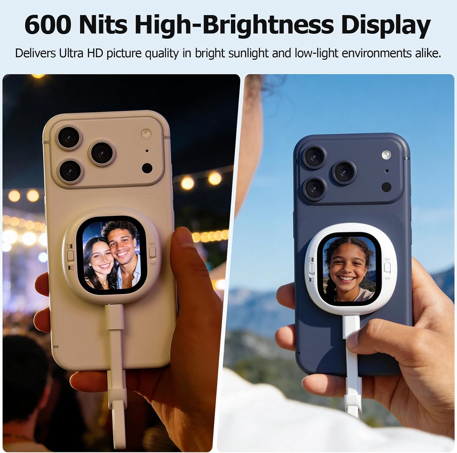Vlogmate Mini Selfie Monitor Screen for iPhone-Back Camera Monitor for Rear Camera Selfies