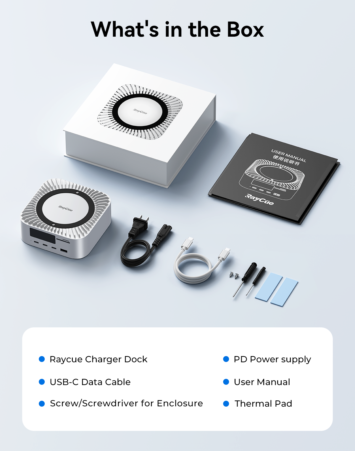 RayCue ALL-in-One Charger Dock For Mac Mini M4