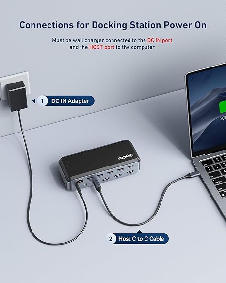 RayCue USB C Docking Station Triple Monitor, 15IN1 MacBook Pro Docking Station for M1/M2, Mac, Windows RayCue