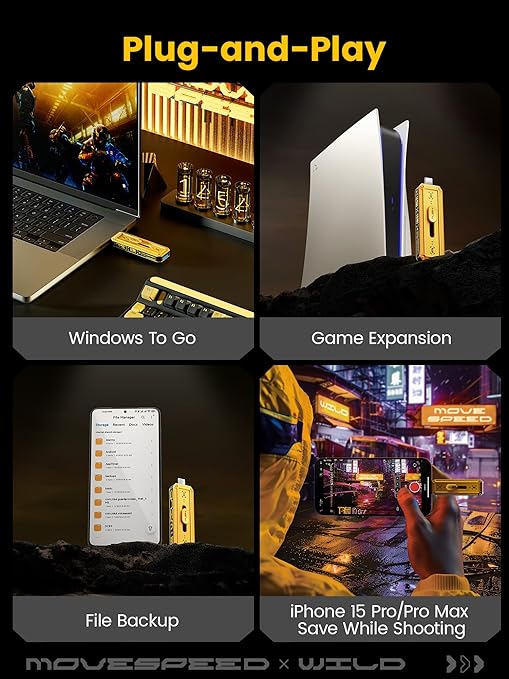 RayCue 1TB-2TB 1000MB/s-2000MB/s Read/Write Speed, USB 3.2 Gen2+Type C Dual Interface Push-Pull Design Flash Drive RayCue