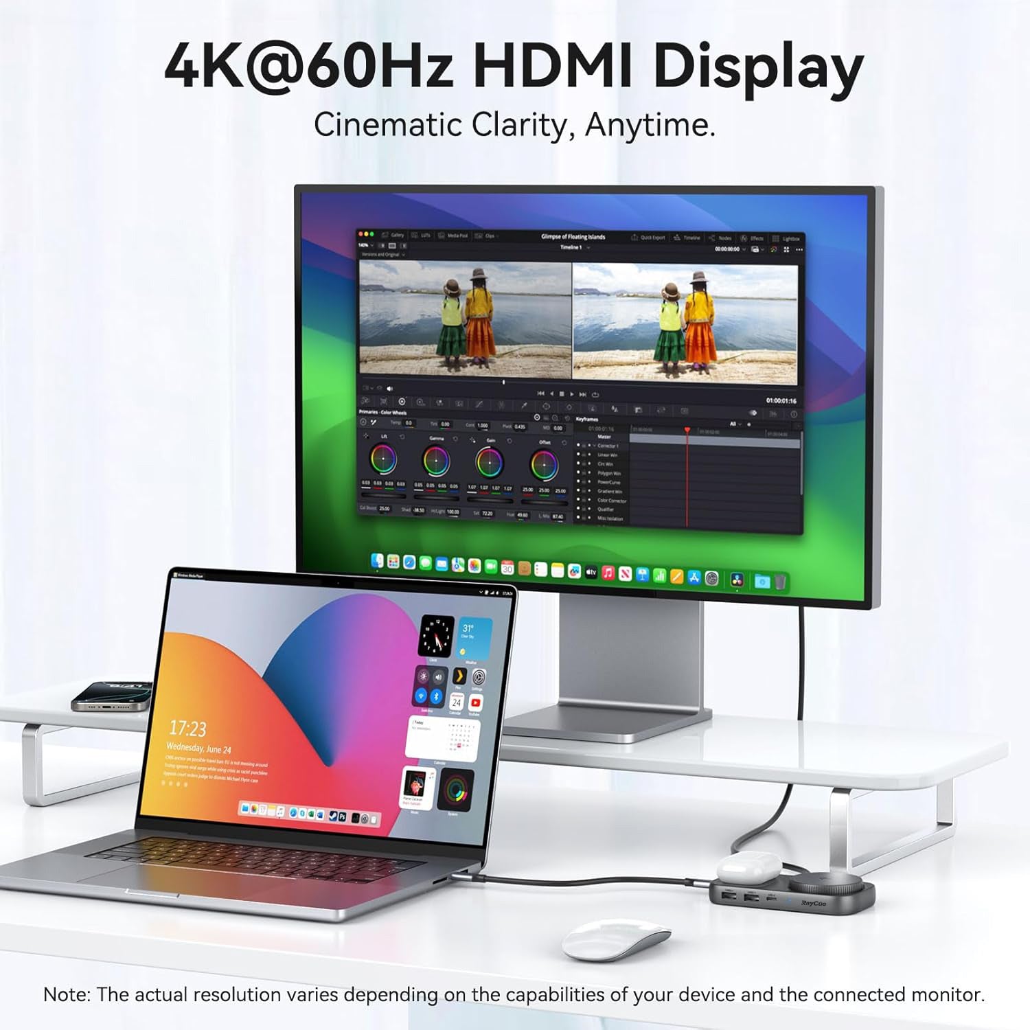 Qi2 7-in-1 Extension Hub Stand and Wireless Charger for iPhone RayCue