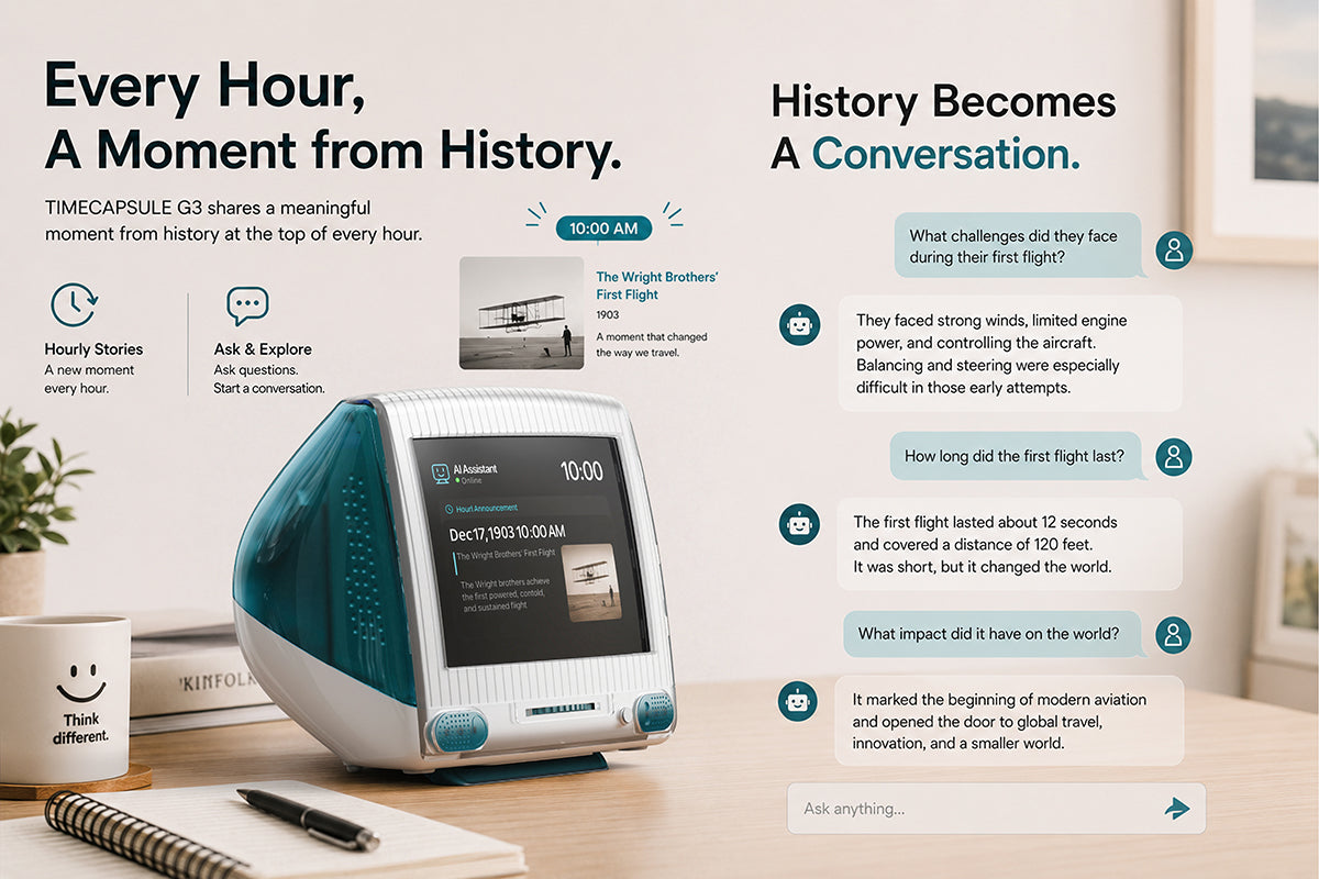 TIMECAPSULE G3: A Tiny AI Time Machine for Your Desk — Pre-Order