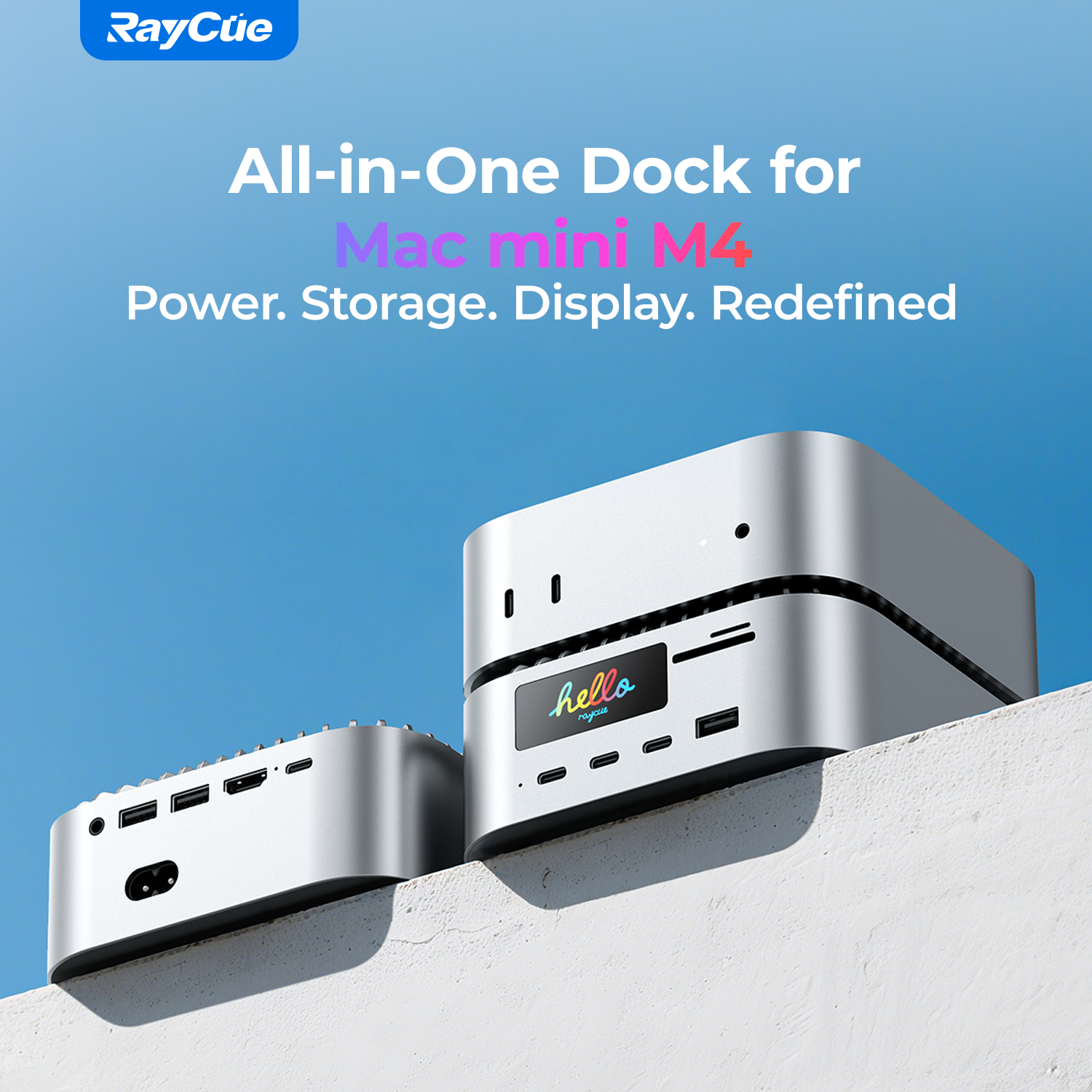 RayCue ALL-in-One Charger Dock For Mac Mini M4