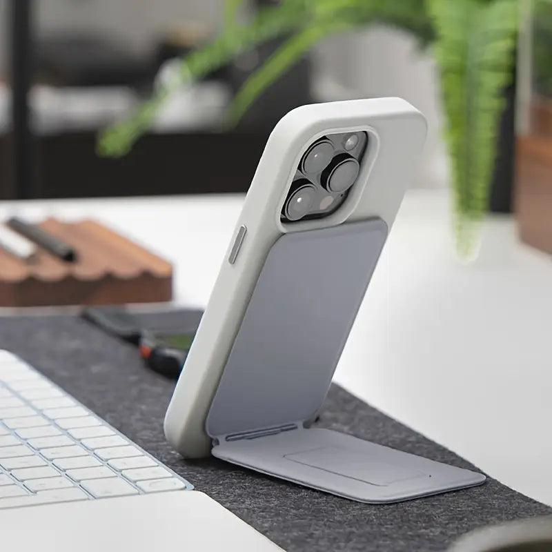 📱Premium Foldable Tripod Phone Stand – Wireless Charging & Adjustable Viewing Angles