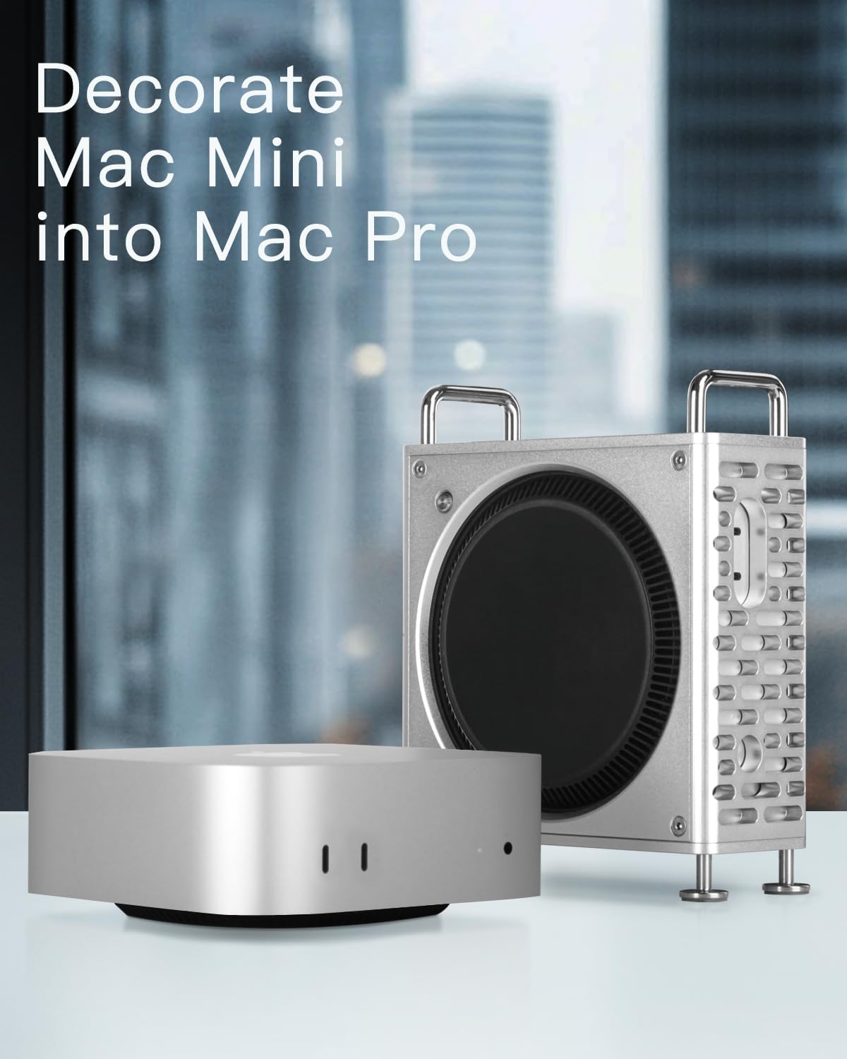 RAYCUE Mac Pro Vibe in Mac Mini Size Mac Pro Case for Mac Mini M4 Pro RayCue
