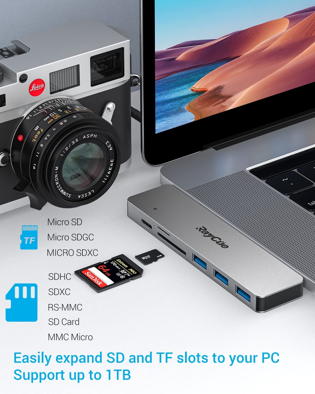 Raycue 7-in-2 USB C Adapters for MacBook Pro
