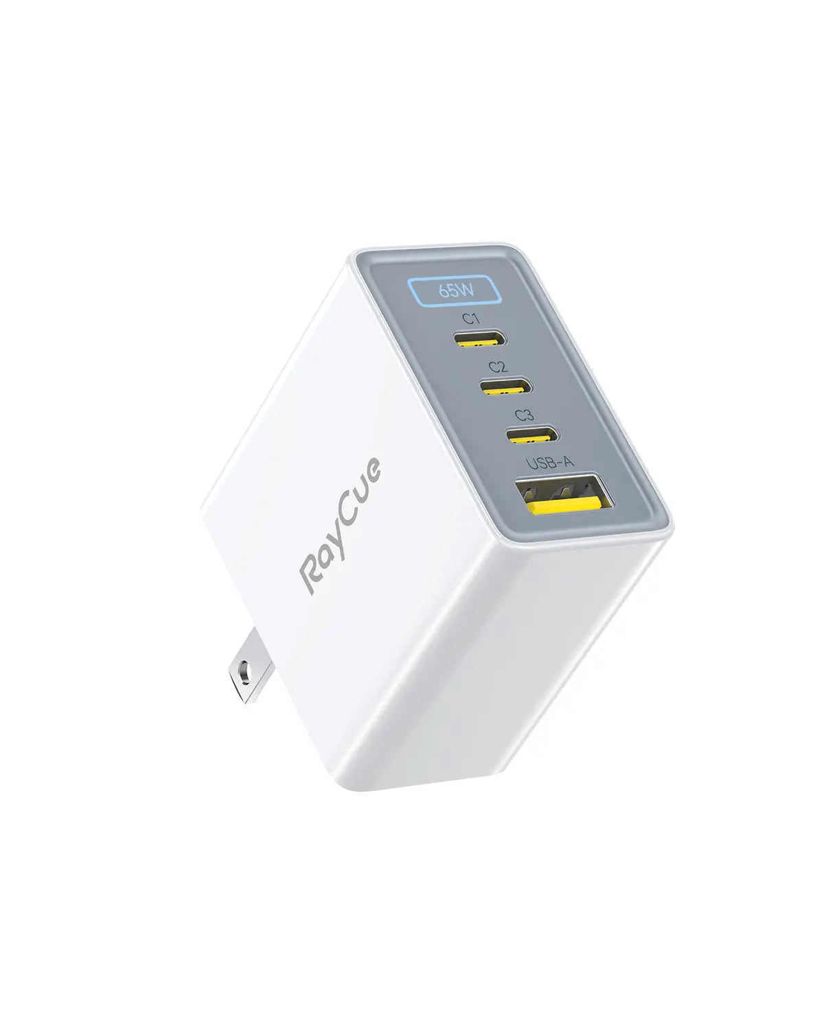 RayCue BlitzCharge GaN 65W 4-Port USB Fast Charger for MacBook, iPhone, iPad -US Plug RayCue