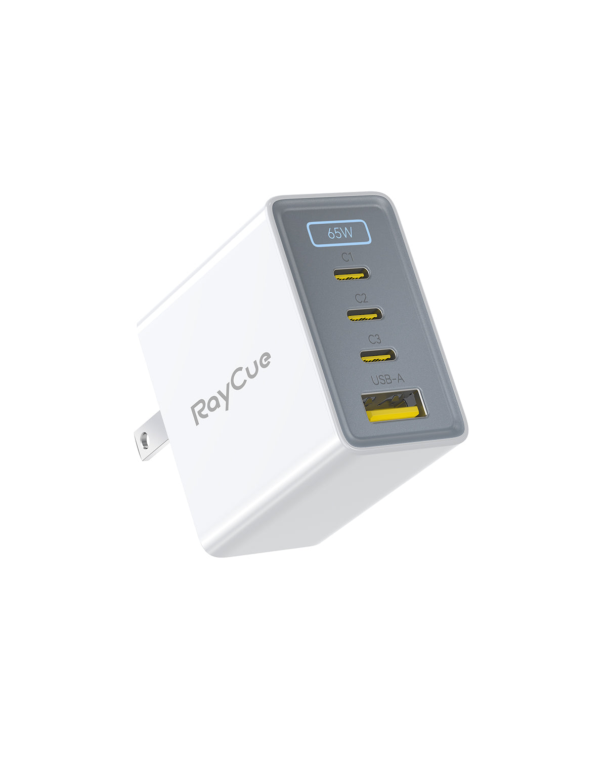 RayCue BlitzCharge GaN 65W 4-Port USB Fast Charger for MacBook, iPhone, iPad -US Plug RayCue
