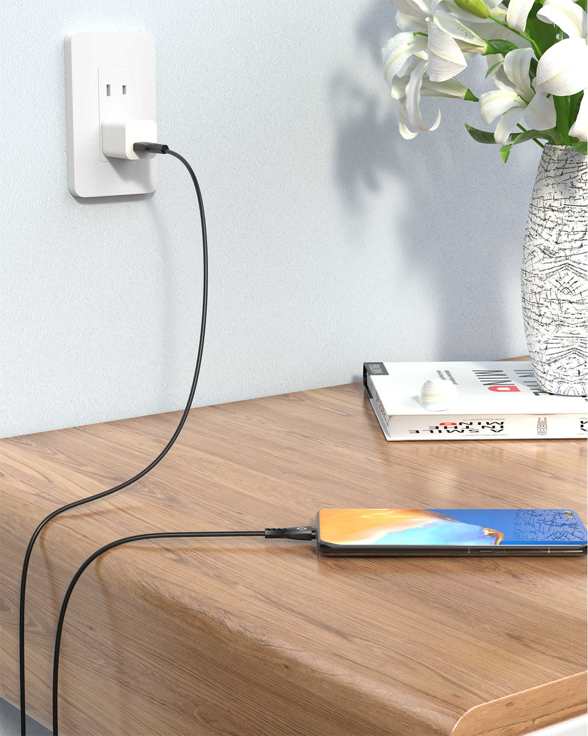 RayCue BlitzLink Flexo 1.2M PVC USB-C to C Cable for Smartphones and Tablets