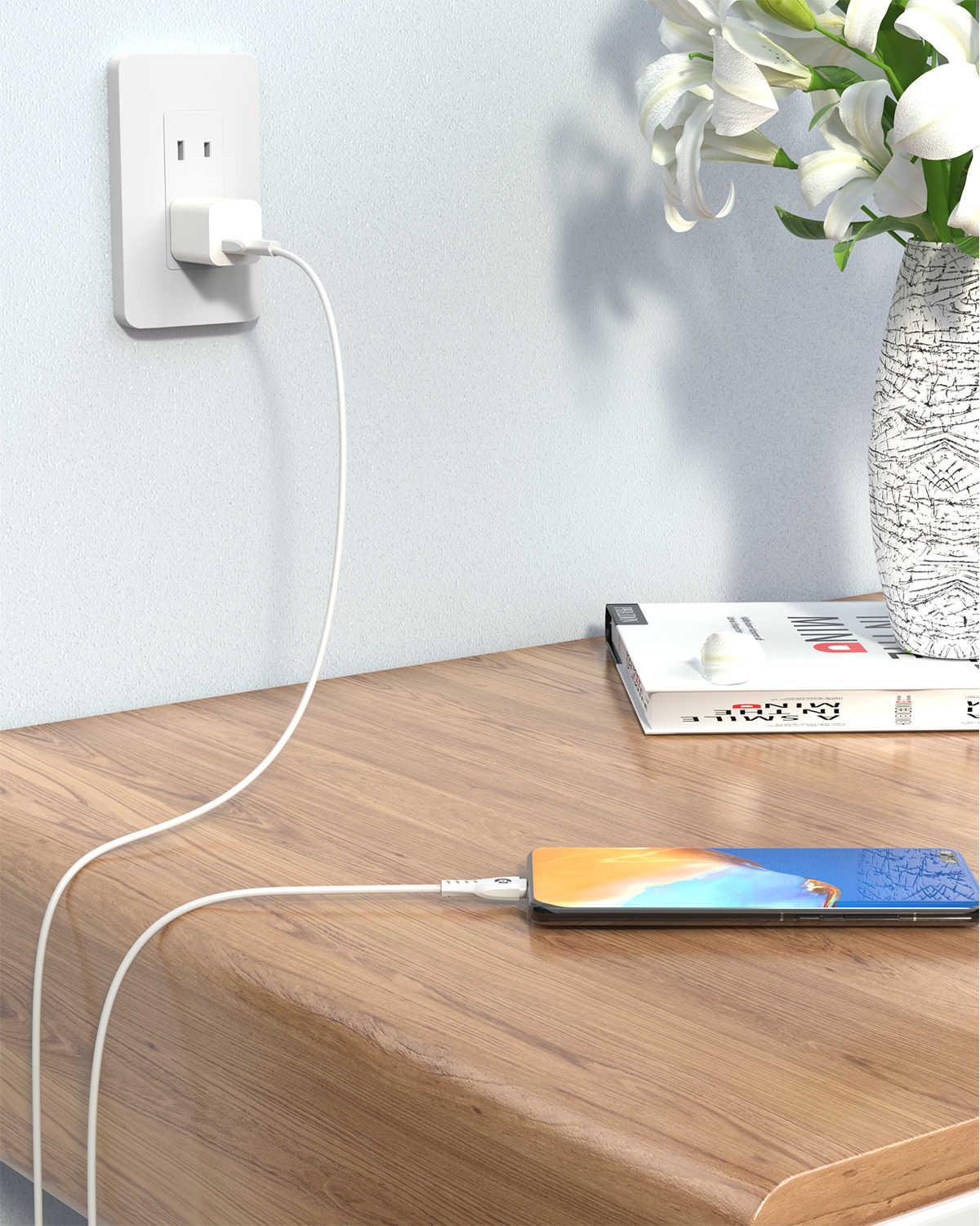 RayCue BlitzLink Flexo 1.2M PVC USB-C to C Cable for Smartphones and Tablets