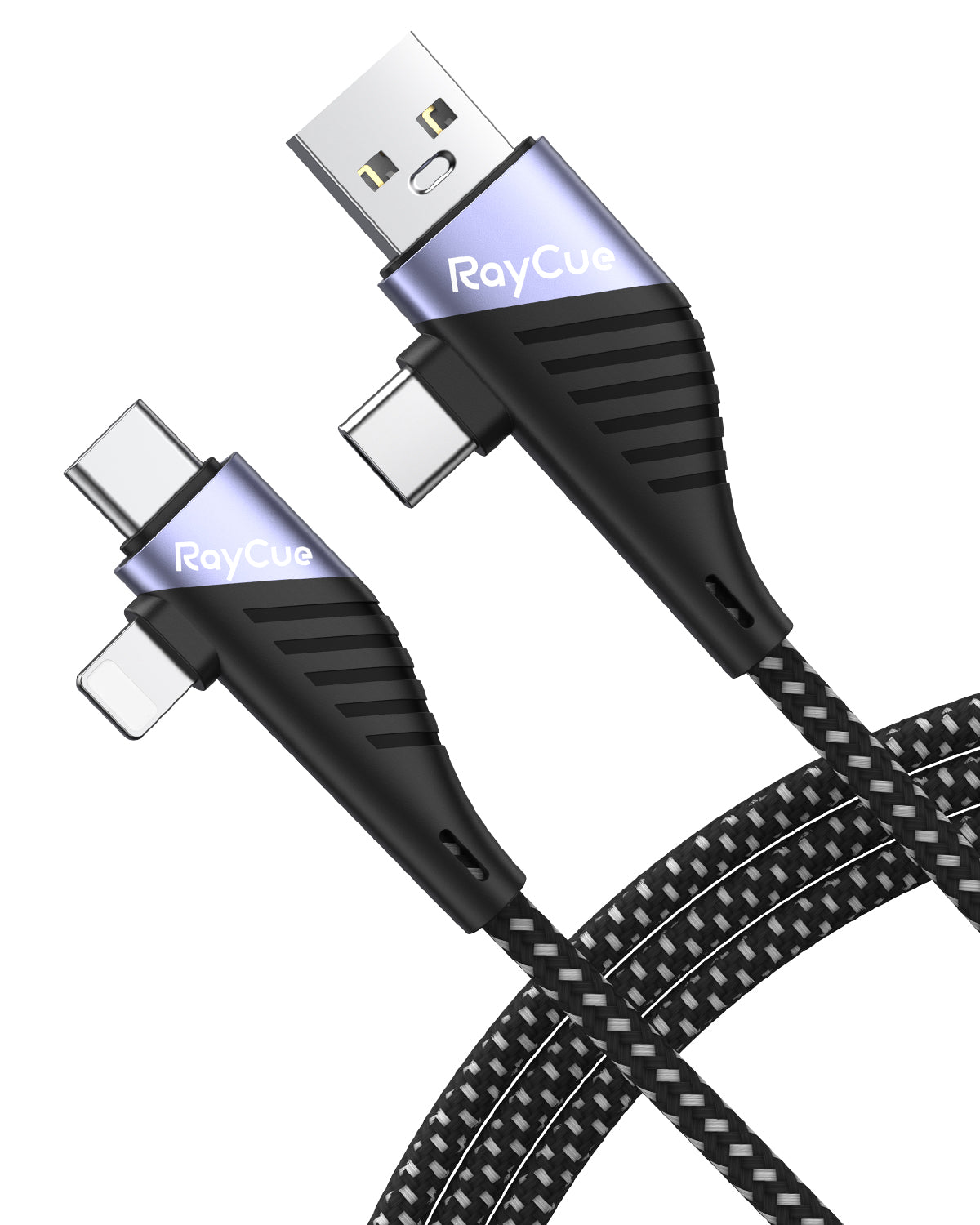 RayCue BlitzLink Omni 1.2M Braided Multifunctional 4-in-1 Chrage&Sync Cable
