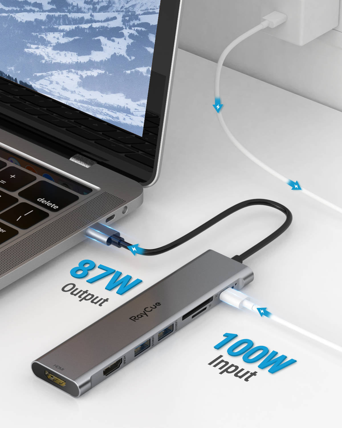 RayCue ExpandPro Elite 7-in-1 USB-C Hub with Dual HDMI