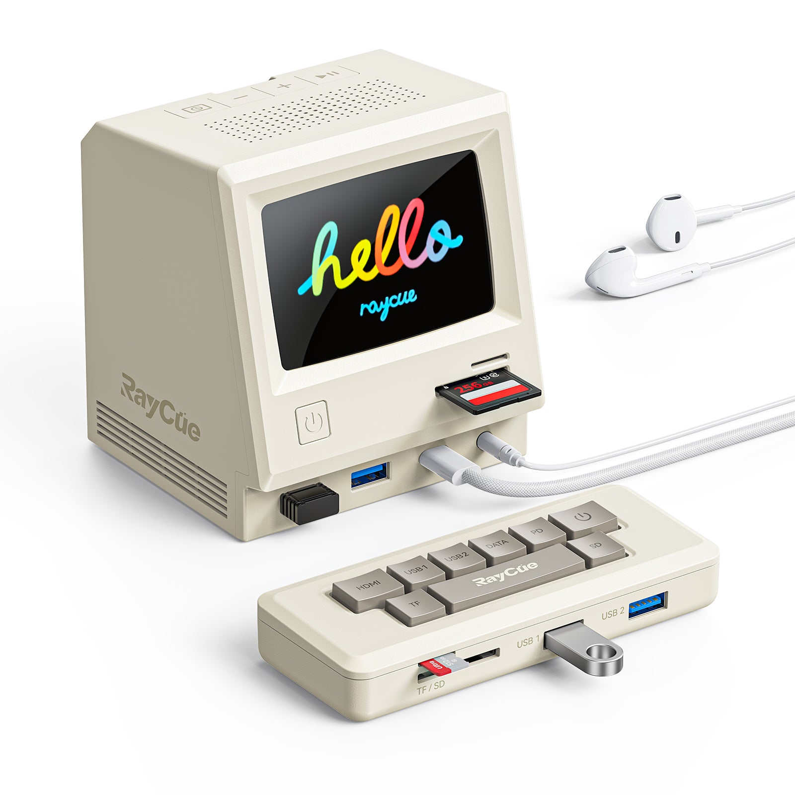 RayCue 128K: Retro Stila Multfunkcia Doko kun Ekrano 