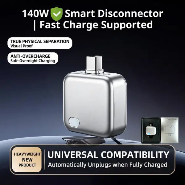 140W Smart Charger Protector Auto Cut Off When Fully Charged Overcharge Protection for Phones, Laptops & Tablets