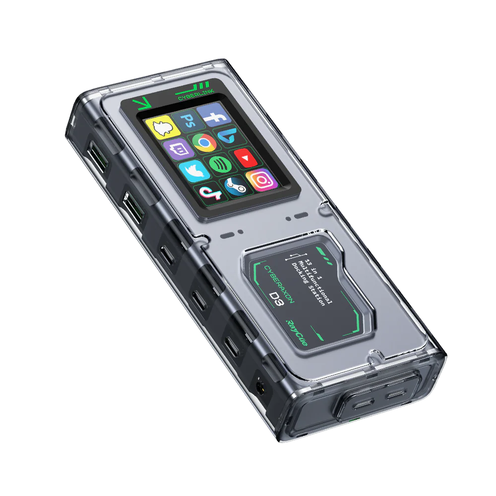 CyberAxon D3: 13-in-1 Multifunctional Stream Control Dock — Just like a Stream Deck — but built into a powerful dock!