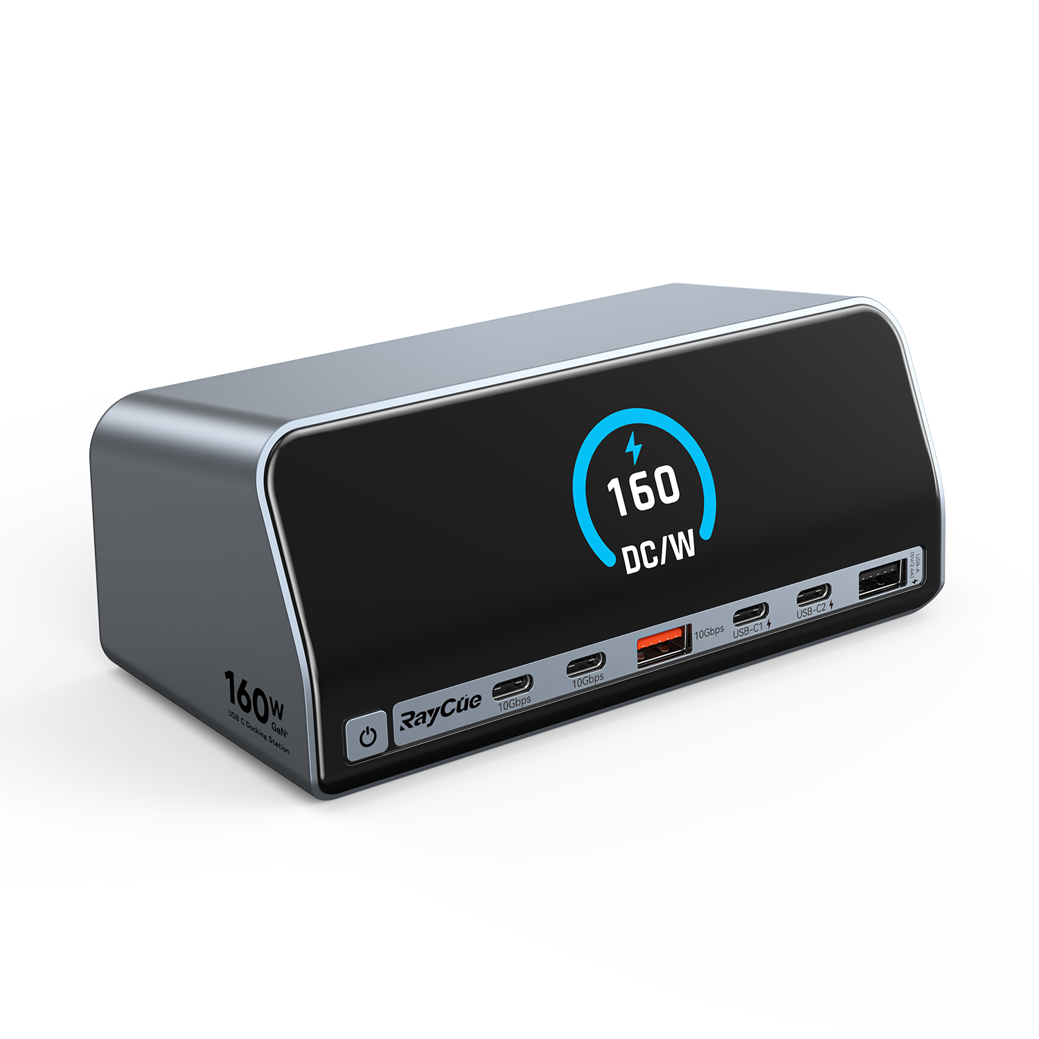 RayCue 160W 13-in-1 USB-C Docking Station | Dual 4K HDMI, 10Gbps USB, Support Windows/MacOS MST, PD Charging, LED Smart Display