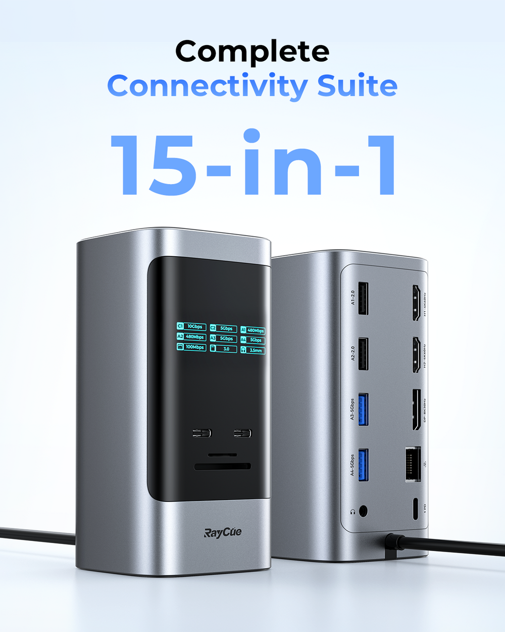 Raycue Display RayCue Unify15 Dock-15-in-1 Docking Station for Mac/Windows,8K Display