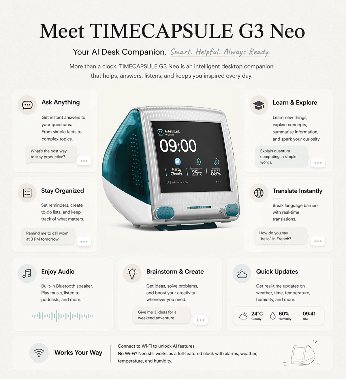 TIMECAPSULE G3: A Tiny AI Time Machine for Your Desk — Pre-Order