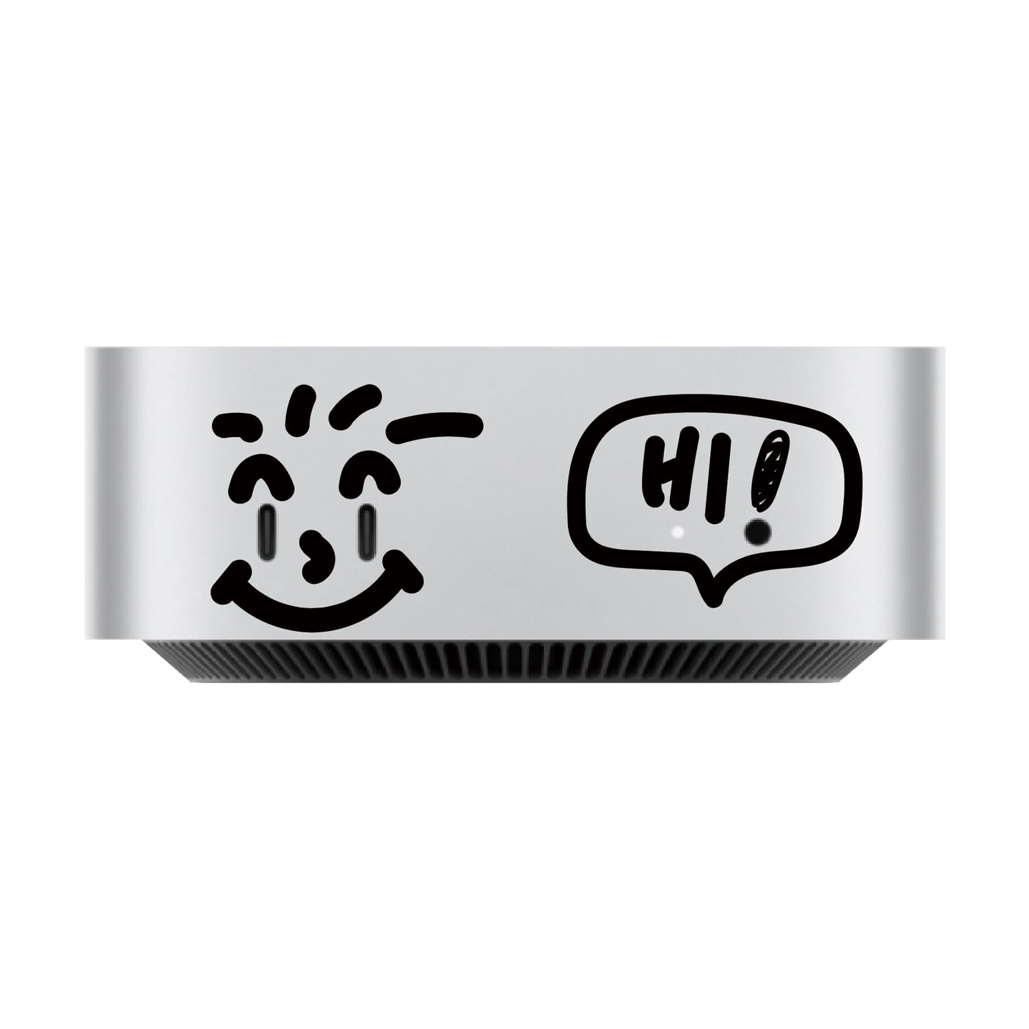 Mac Mini M4/M4 Pro Decal Sticker Set - Cute Croc, Kitty & 'Hi!' Vinyl Skins for Your Mac Mini