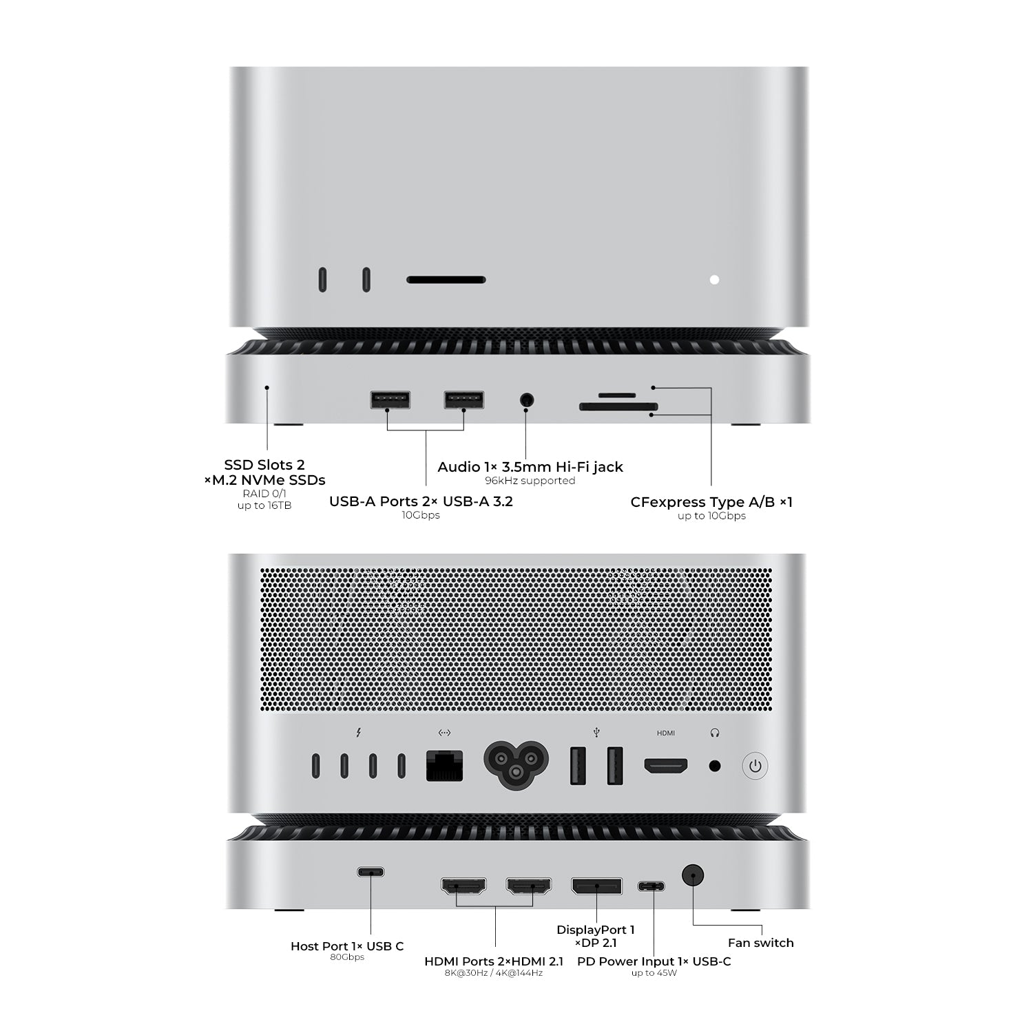 RayCue 10-in-1 80Gbps Dock For Mac Studio (M4 Max or M3 Ultra) Pre-Order （Ships on October 20th, 2025）