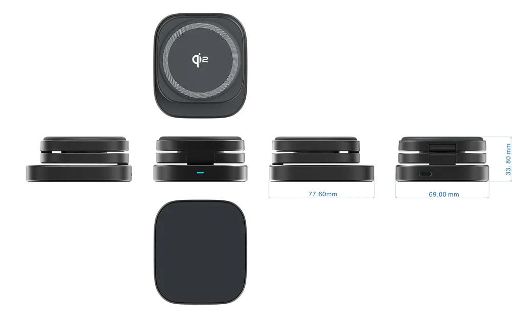 3-in-1 Qi2 Magnetic Wireless Charger