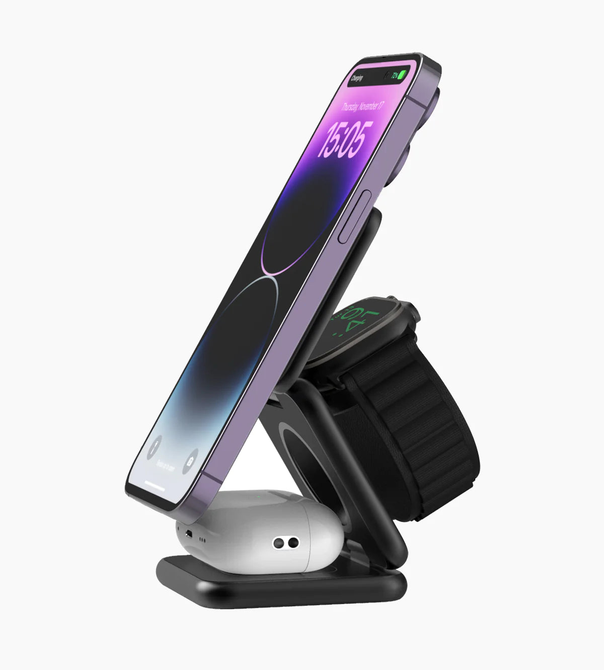 3-In-1 Foldable Magnetic Wireless Charger & Stand Kit