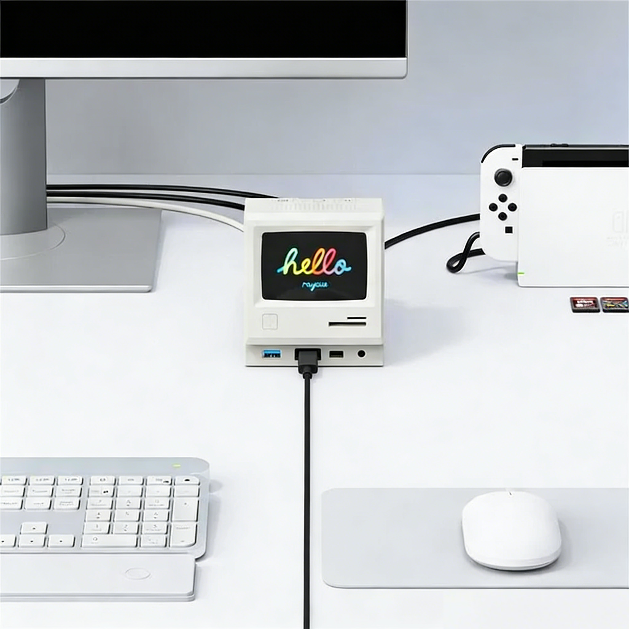 RayCue 128K: Retro Style Multifunctional Dock w/ Display RayCue