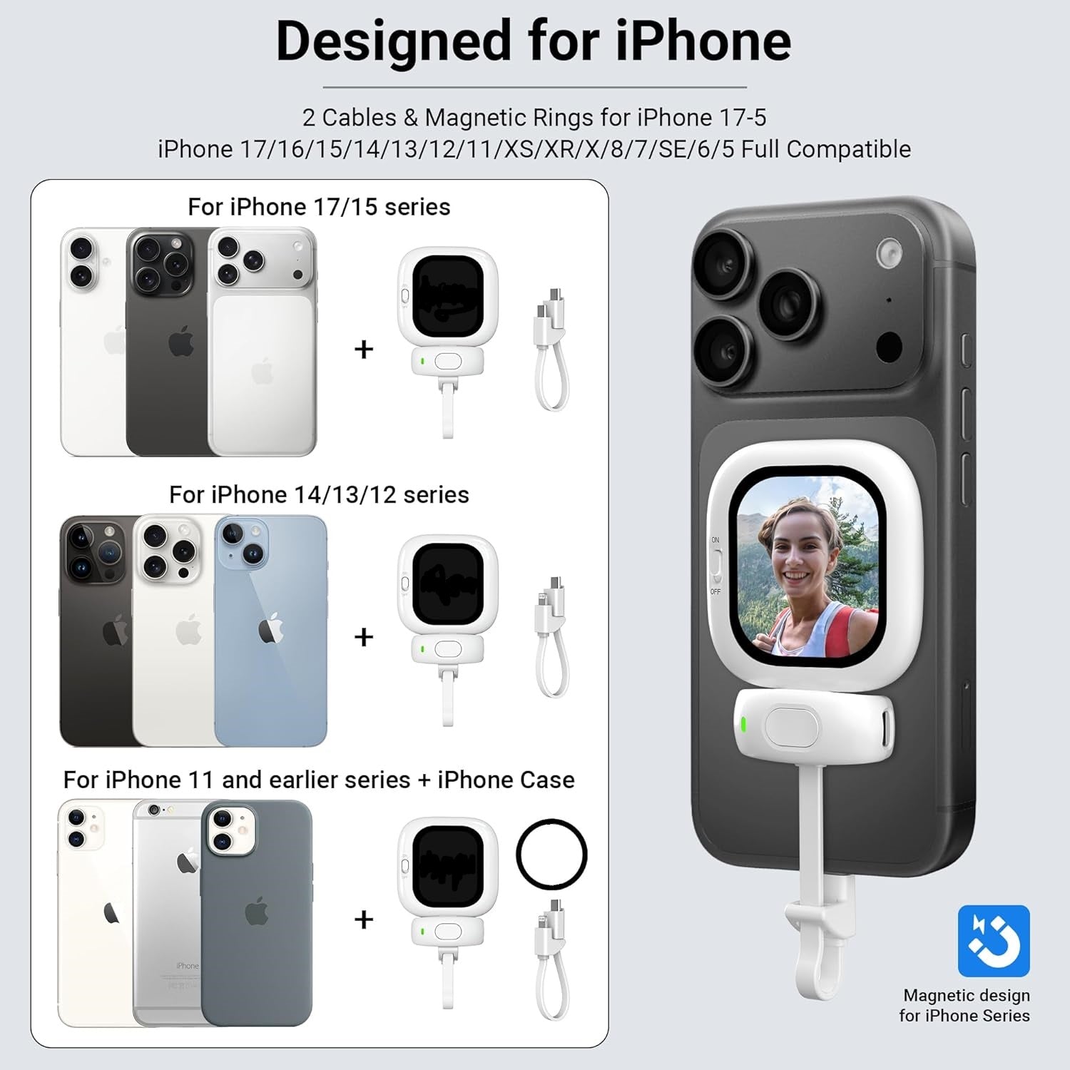 Magnetic Selfie Stick with Wireless Remote