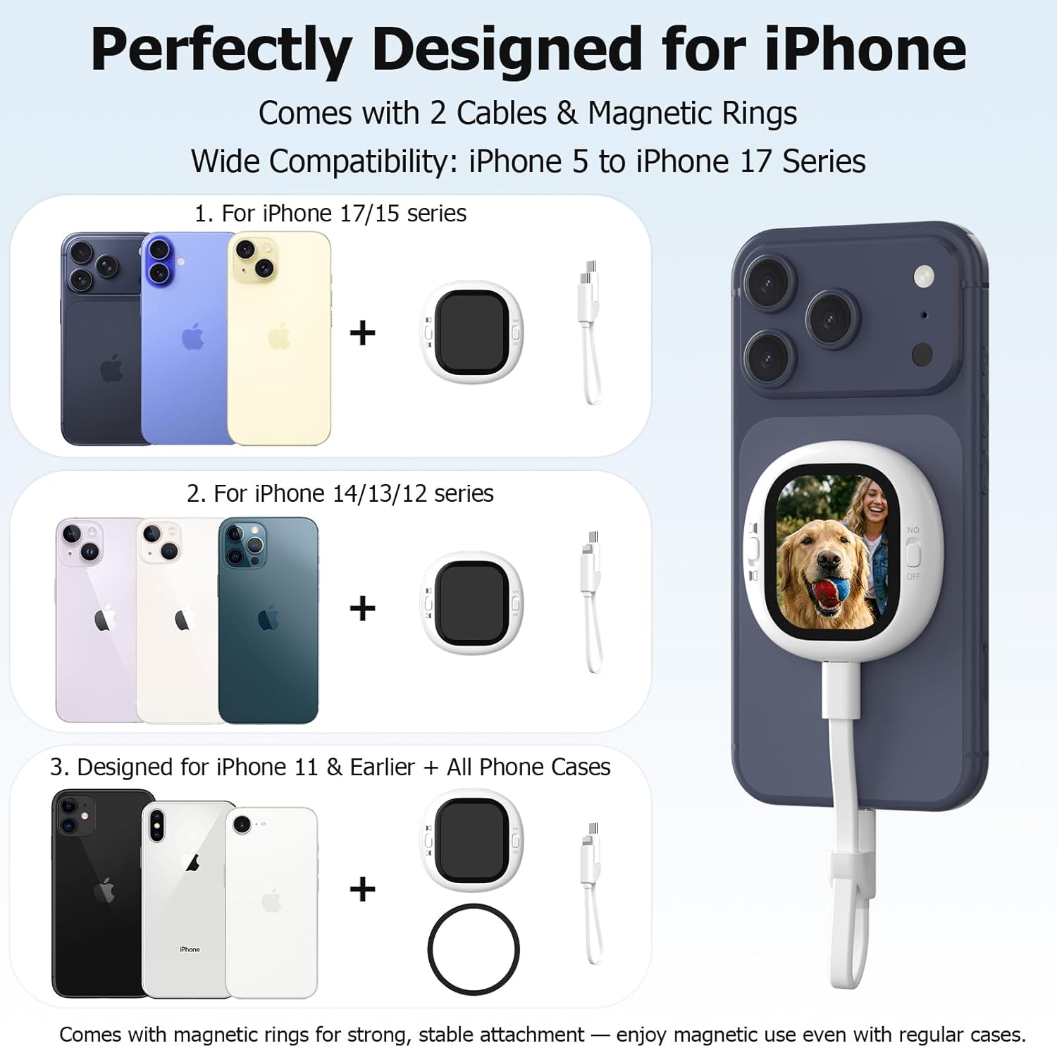 Vlogmate Mini Selfie Monitor Screen for iPhone-Back Camera Monitor for Rear Camera Selfies