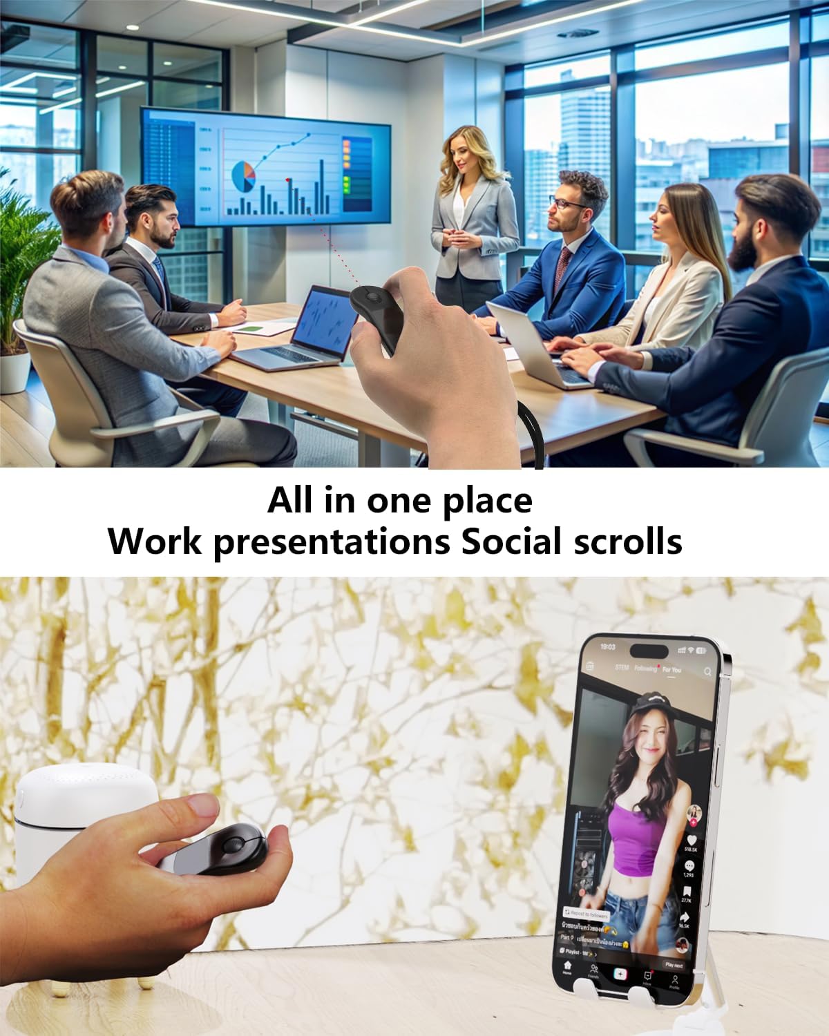 Air Mouse Presenter Wireless Touchpad Remote for Slides, Apps & More