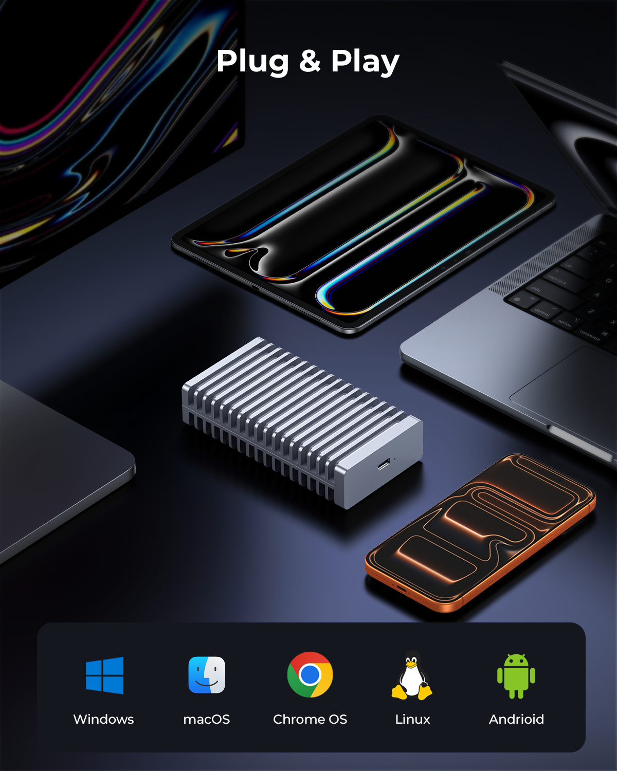 40Gbps USB-C NVMe SSD Enclosure Up to 8TB