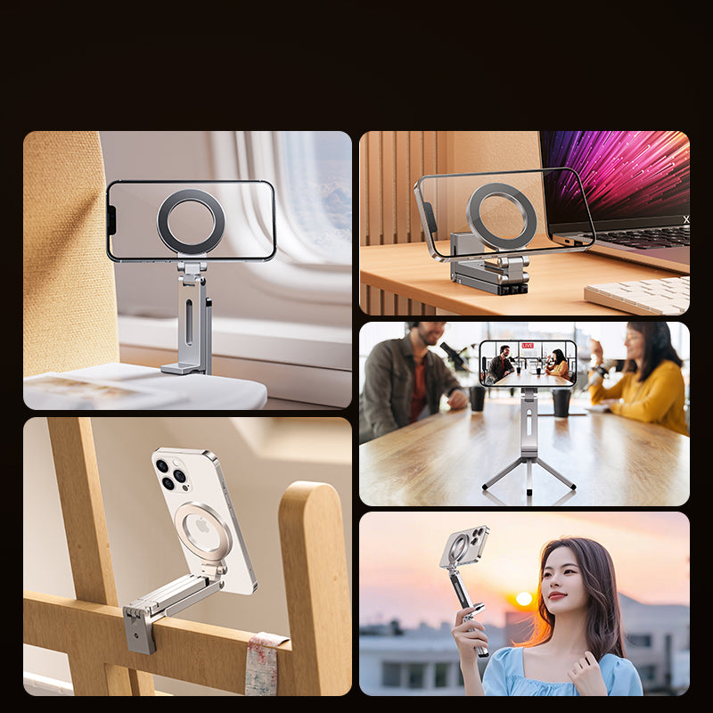New MagSafe Magnetic Folding Stand | Portable Desktop & Car Multi-Purpose Stand