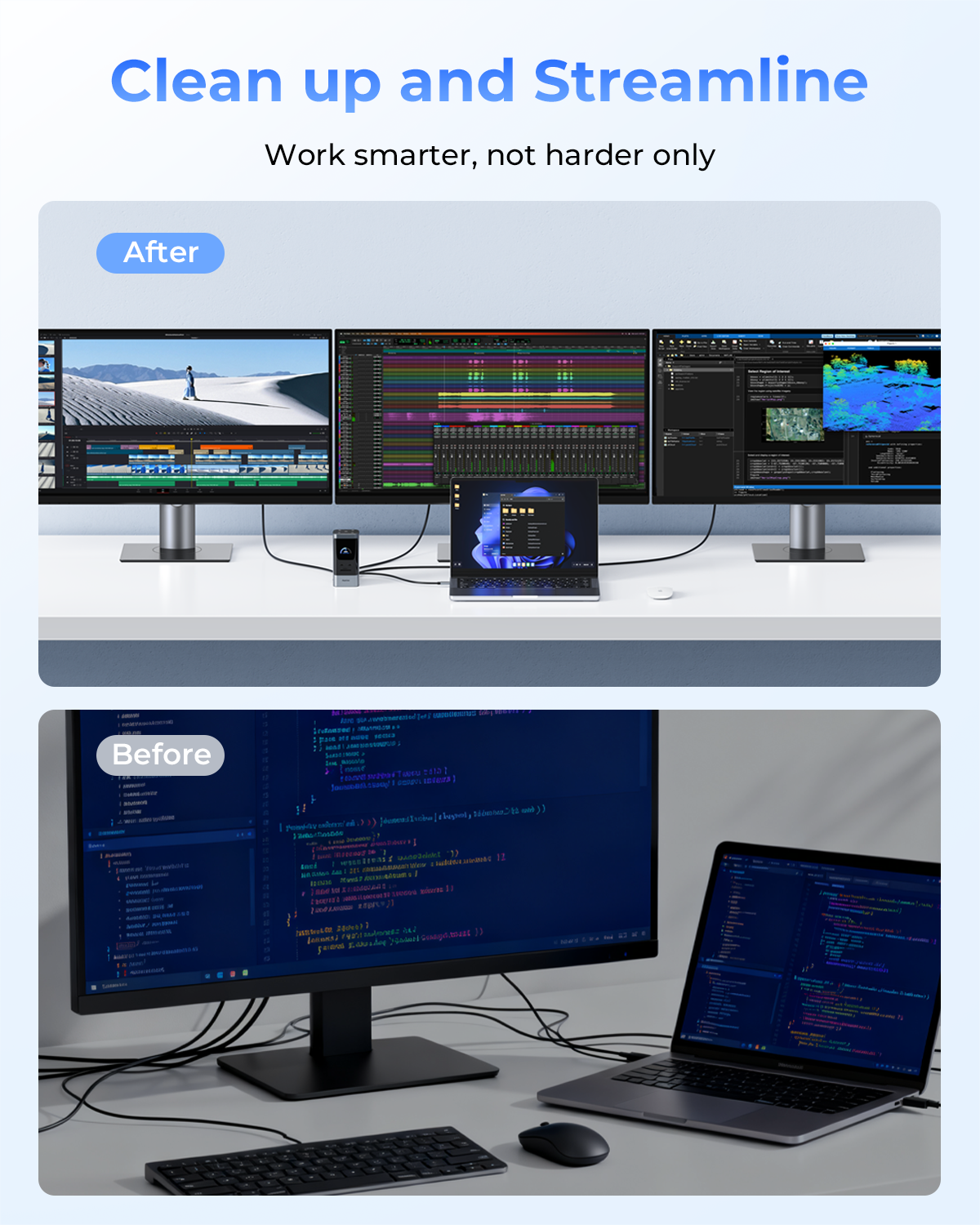 RayCue Unify15 Dock-15-in-1 Docking Station for Mac/Windows,8K Display,10Gbps,100W PD,Triple-Display Support