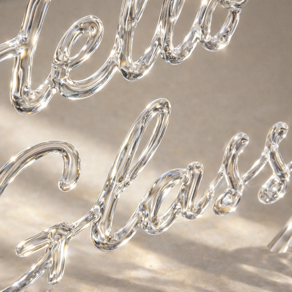 “Hello” Handwritten Clear Acrylic Display – A Small Nostalgic Desk Statement