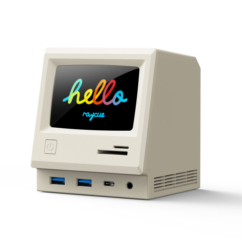 RayCue 128K: Retro Style Multifunctional Dock w/ Display - 128K - Desktop Docking Station / US