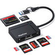 Multi Storage Reader RayCue USB C USB3.0 Multi SD Card Reader, 7 in1 Memory Card Reader for