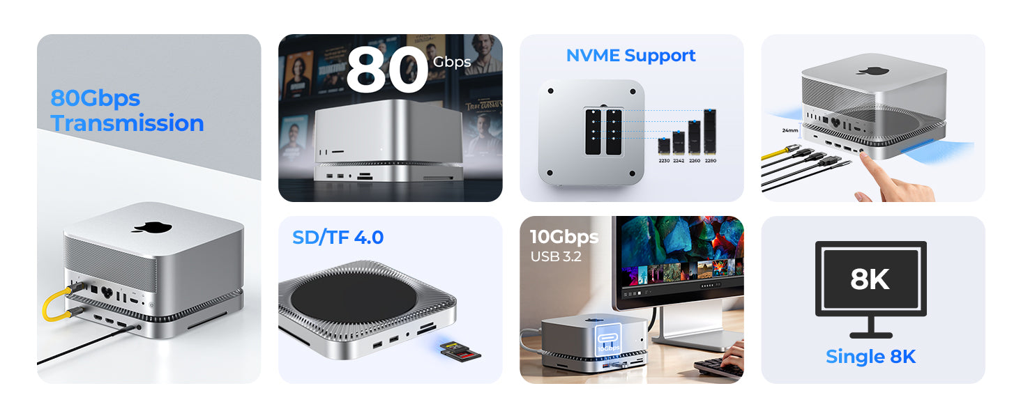 RayCue 10-in-1 80Gbps Dock for Mac Studio (M4 Max / M3 Ultra) Pre-orde