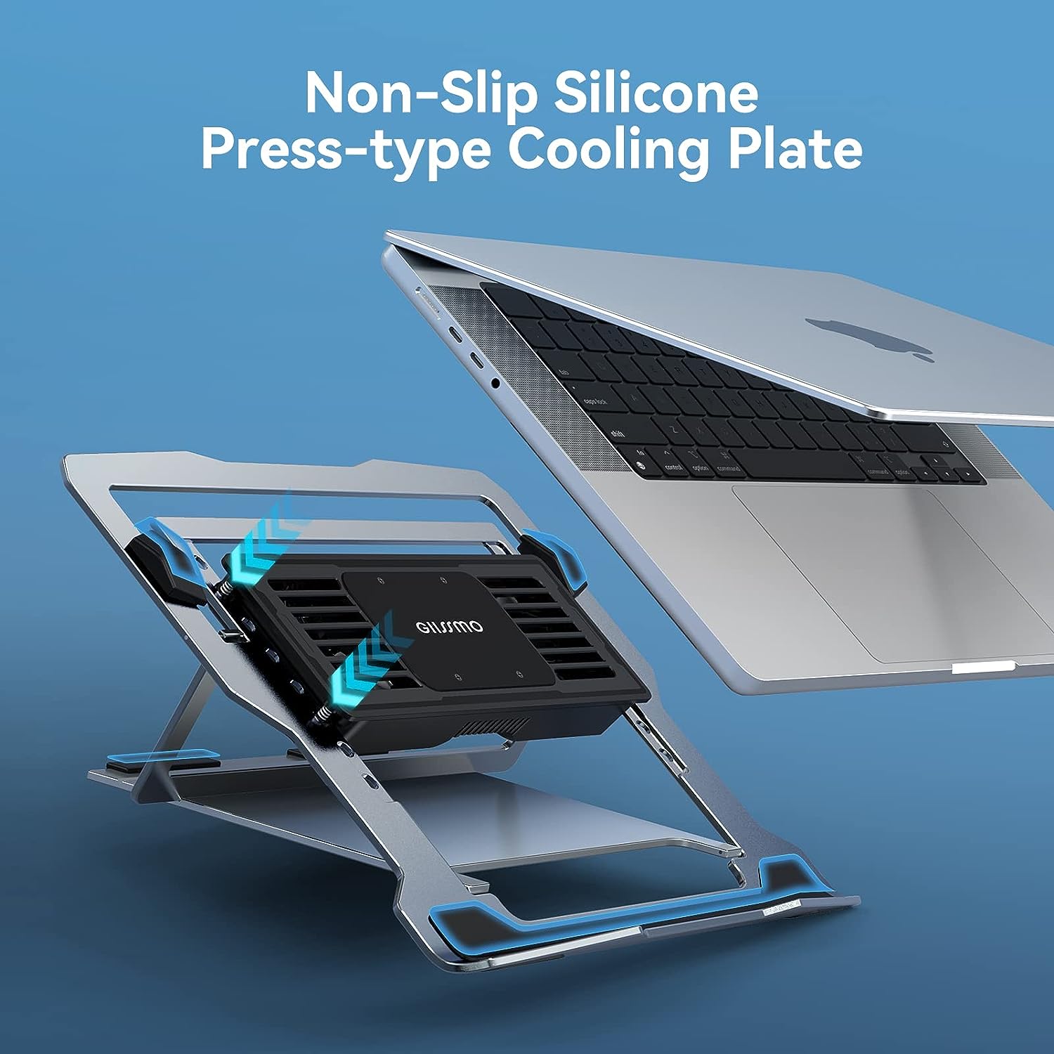 Laptop Cooling Pad with Removable Dual Semi-Conductor Cooling Chips and Two Cooling Fans, Aluminum Laptop Cooler Stand for Desk, Laptop Stand Cooler for All Types of 13 to 17 Inches Laptops
