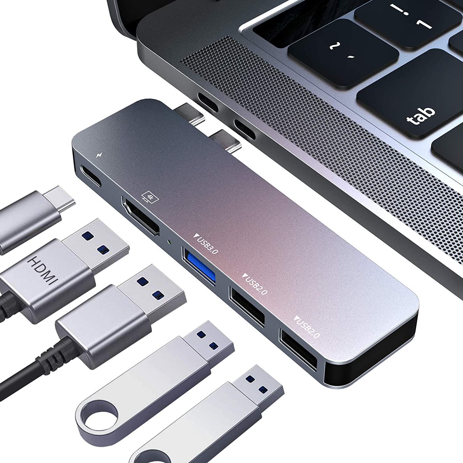 Raycue USB C-Adaptilo por MacBook Pro 