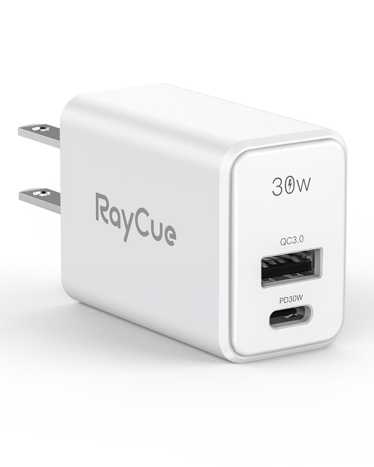 RayCue BlitzCharge Posh 30W 2-Port USB Fast Charger for MacBook, iPhone, iPad -US Plug