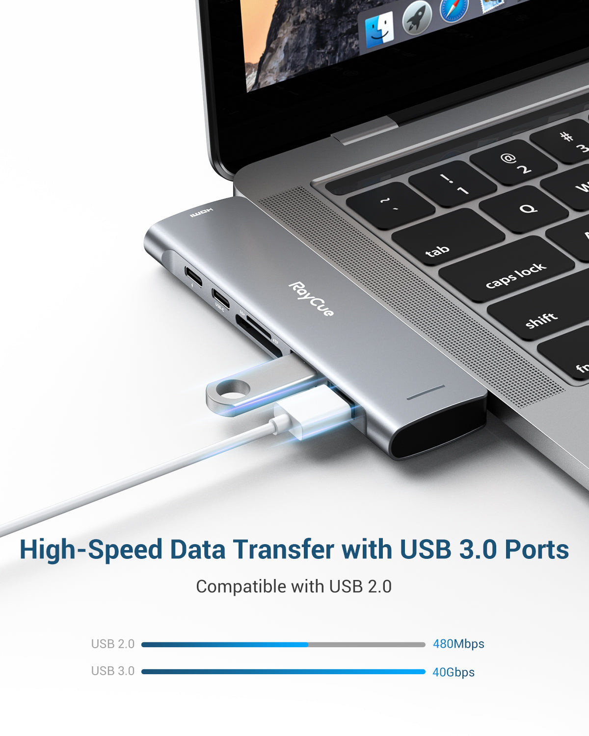 RayCue ExpandPro Duo 7-in-2 USB-C Hub for MacBook Pro & Air