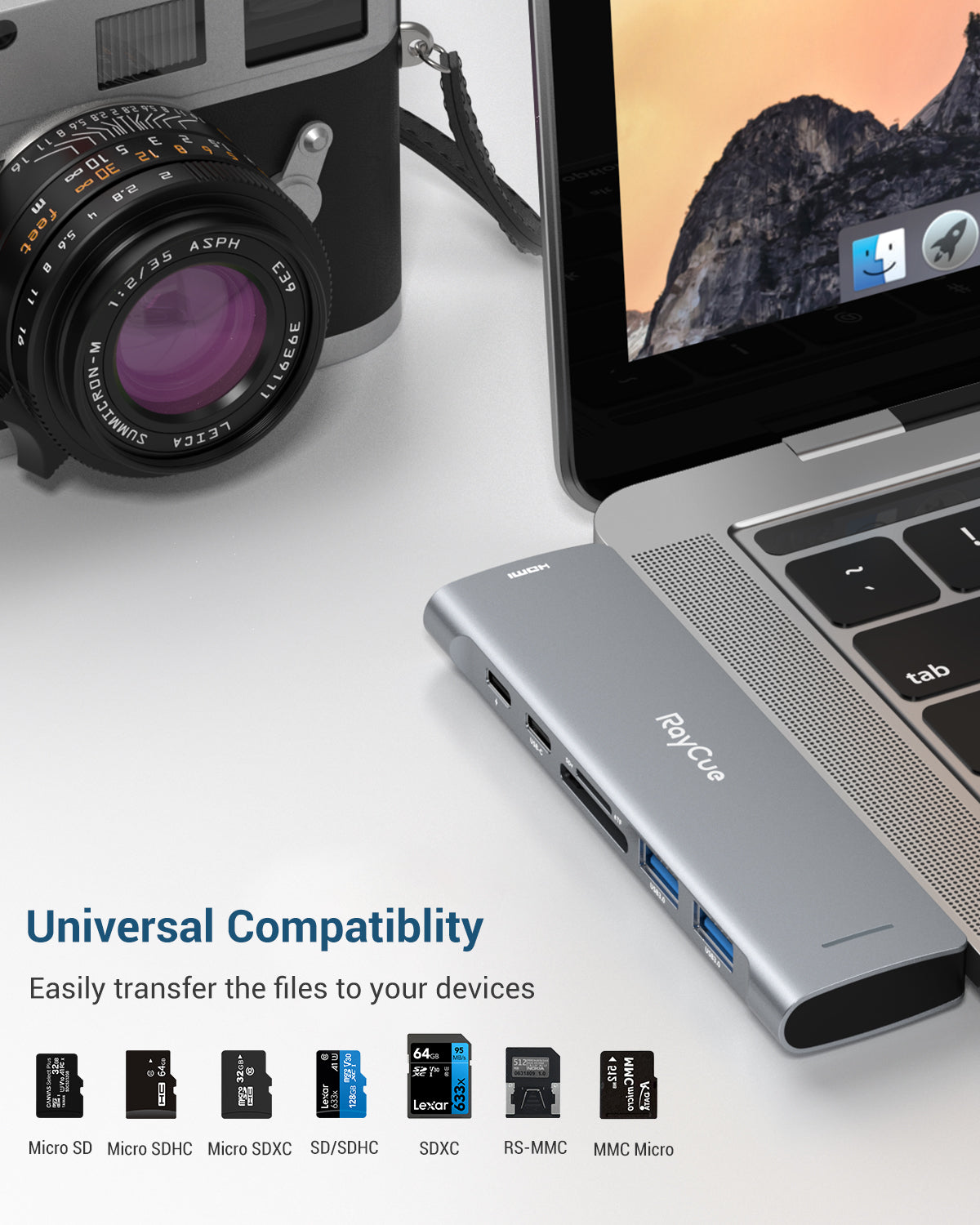 RayCue ExpandPro Duo 7-in-2 USB-C Hub for MacBook Pro & Air